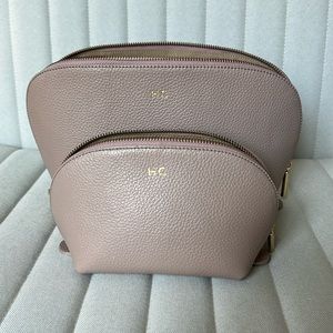 Cuyana Leather Travel Case Set in Soft Rose